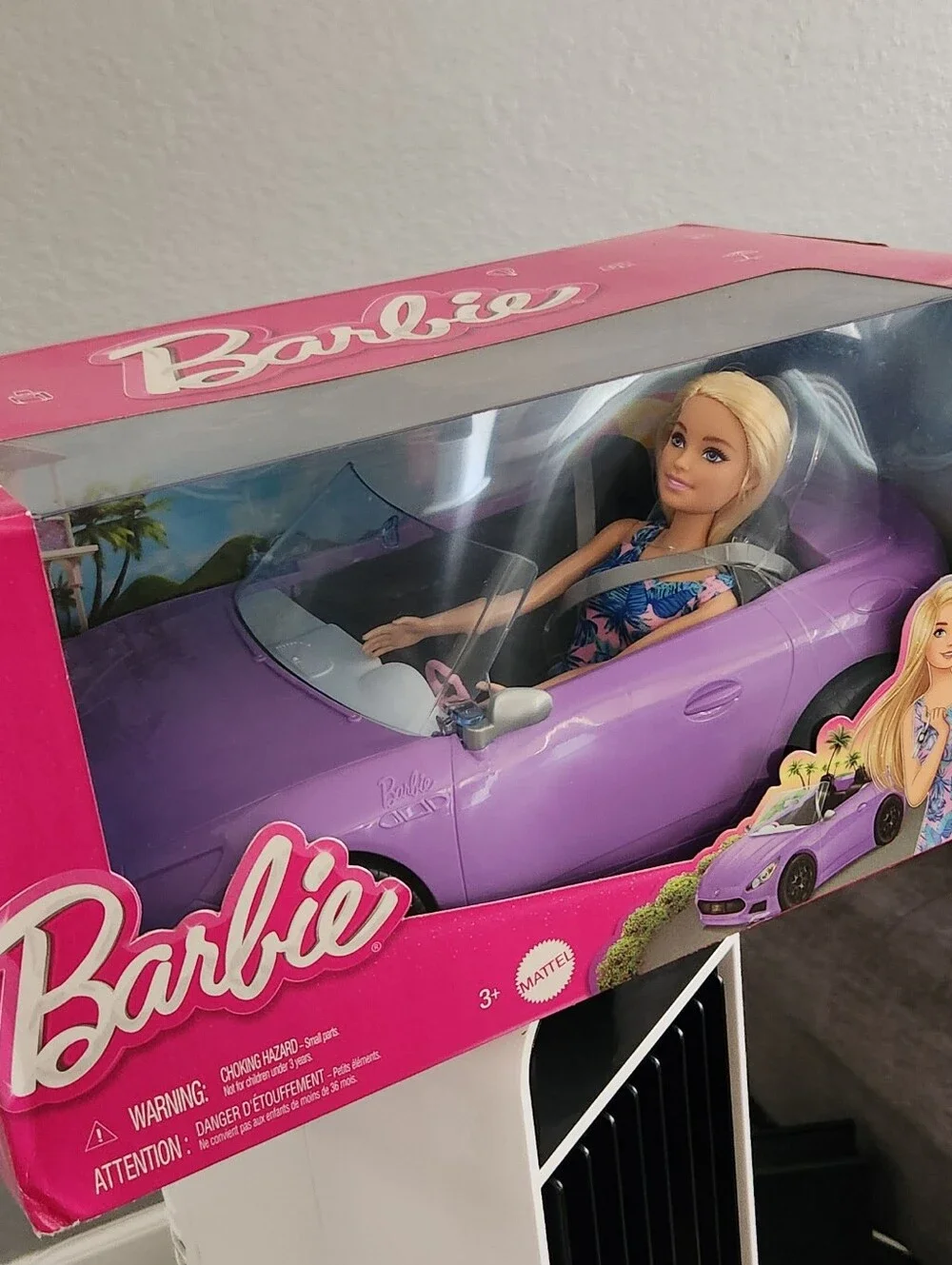Barbie Blonde doll and Convertible Purple Vehicle Set
